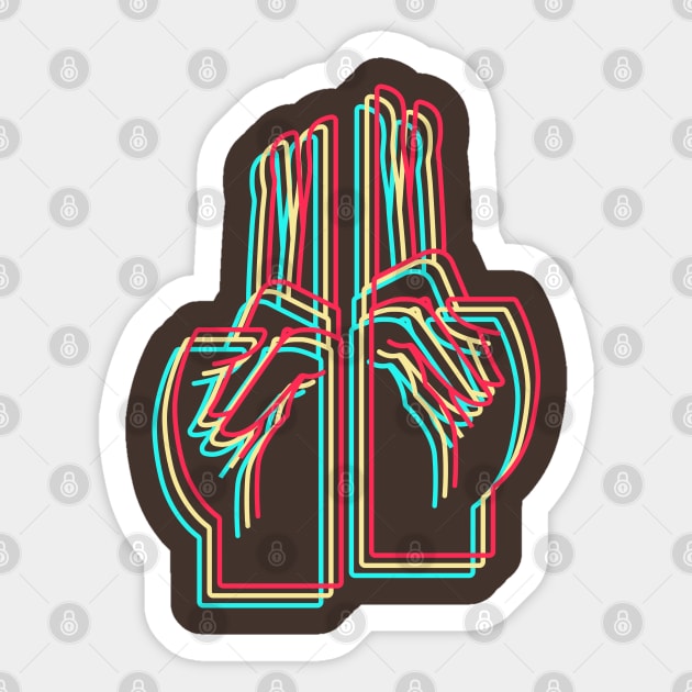 Peace two hand sign Sticker by tepy 